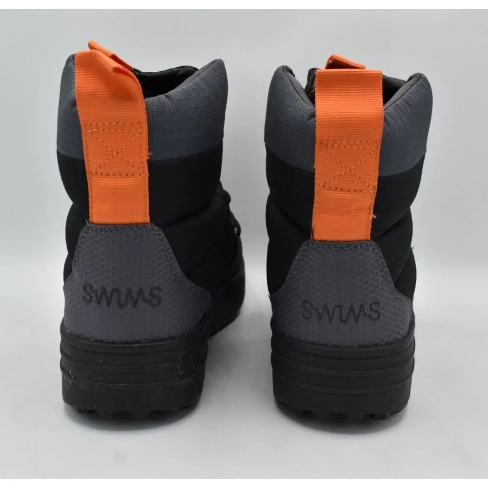 SWIMS Womens 9 Snow Runner Black‎ Orange Insulated High-Top Lace-Up Snow Boots